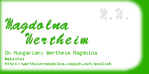 magdolna wertheim business card
